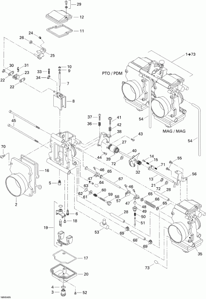 Ski Doo MX Z 600 HO Trail/Adrenaline/X, 2004 ������ - Carburetors (600 Ho)