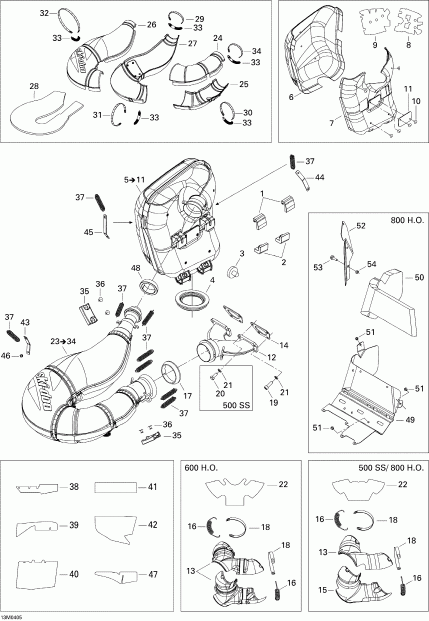 �������� Skidoo MX Z 800 HO Adrenaline/X, 2004 - Exhaust System