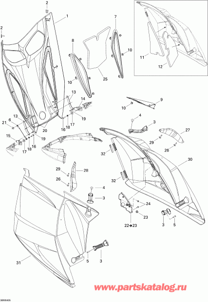 Skidoo  MX Z 800 HO Renegade/Renegade X, 2004 - Hood