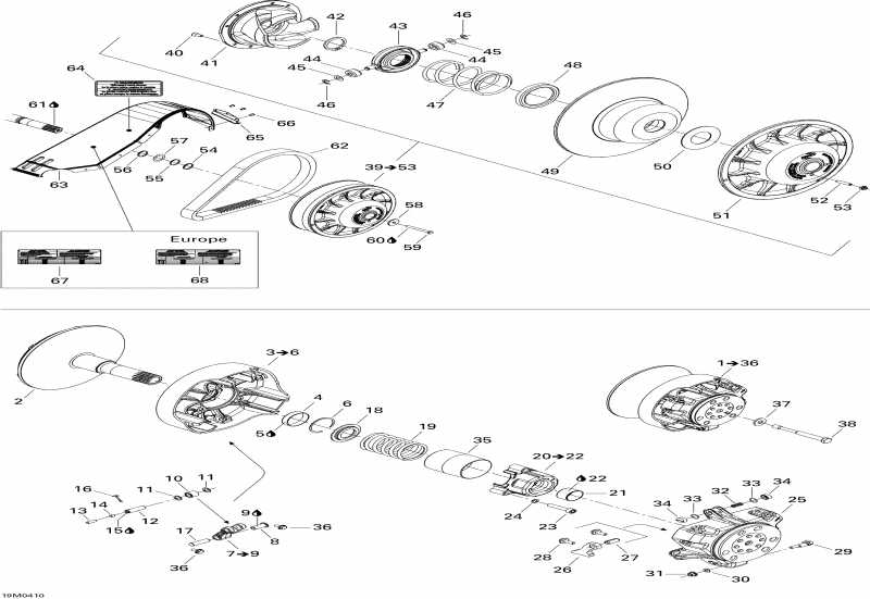 snowmobile Ski-doo MX Z X 440 Racing, 2004 - Pulley System