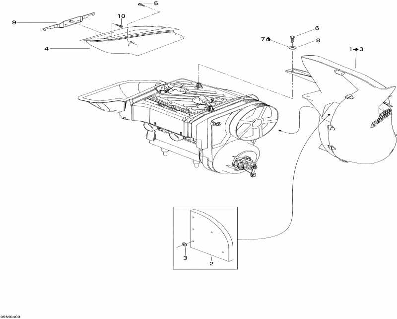 snowmobile Skidoo Skandic 550F, 2004  -  System Skandic (550f)