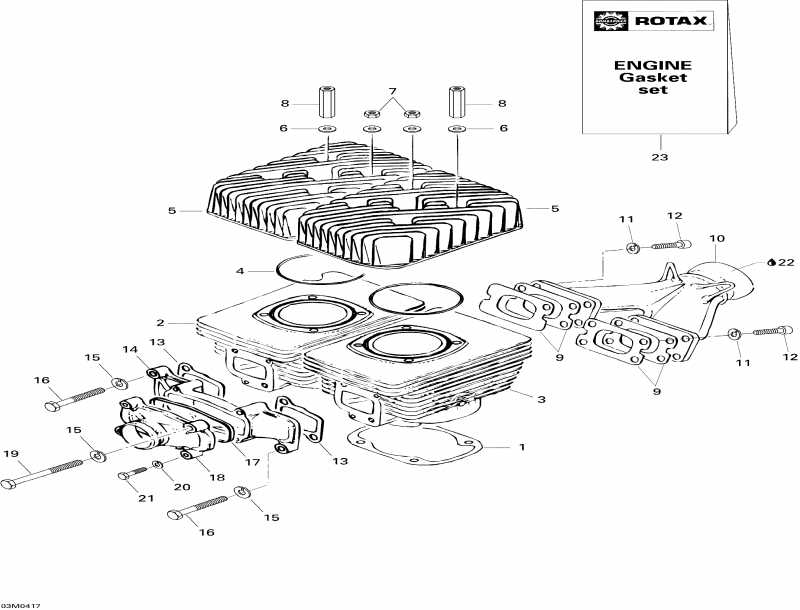 snowmobile BRP SkiDoo - Cylinder, Exhaust Manifold