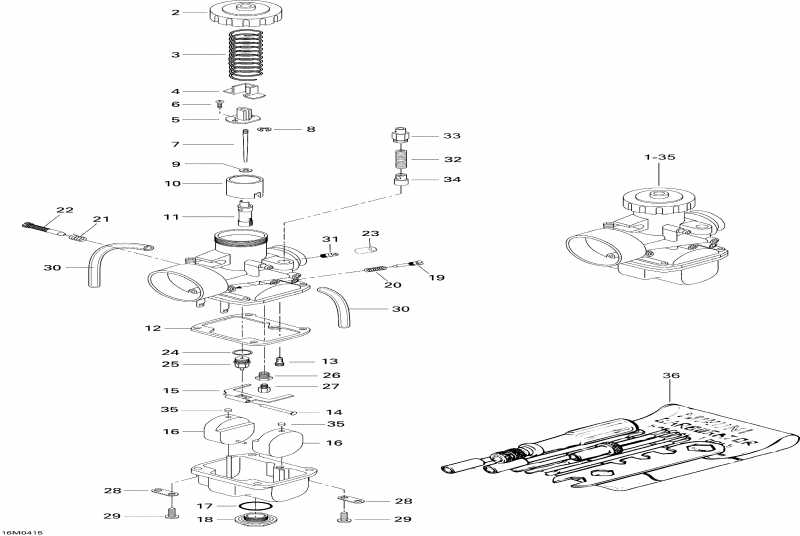 snowmobile SKIDOO Skandic SUV 550F, 2004 - Carburetors