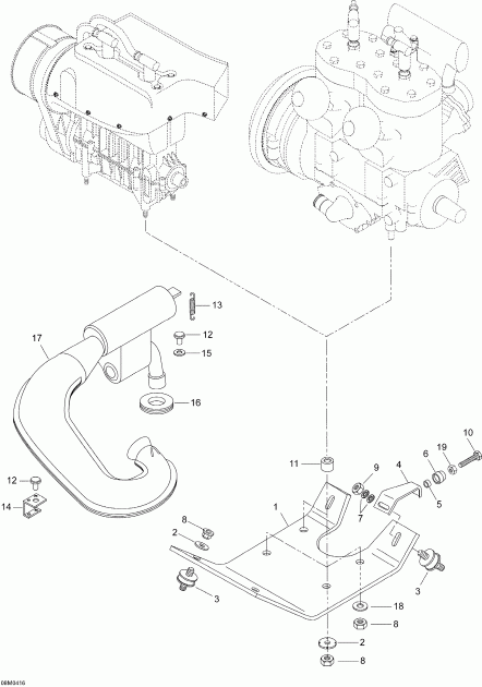 Ski-doo Skandic WT/SWT 550F , 2004 - Engine Assembly And Support