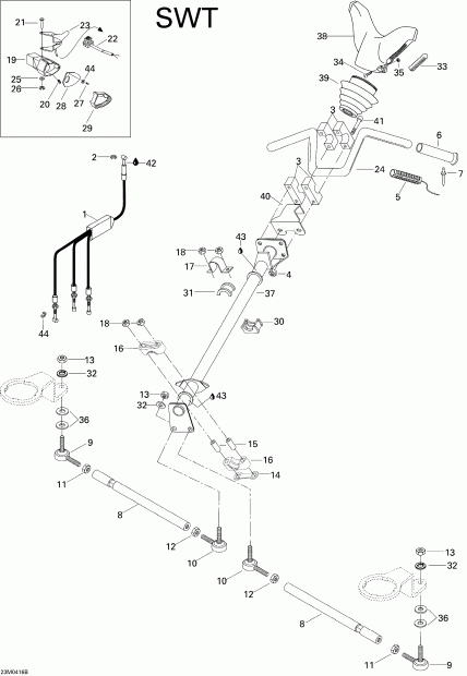 snowmobile  Skandic WT/SWT 550F , 2004  - Steering System Swt