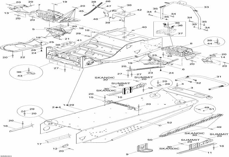 snowmobile Ski-doo Summit 550F, 2004 - Frame And Accessories Summit 550f