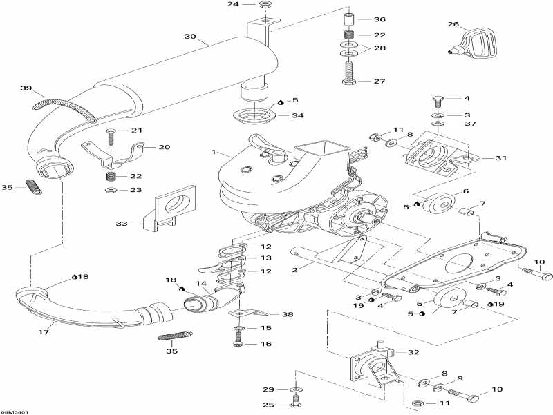 Skidoo ������ Tundra R, 2004 - Engine Assembly And Support