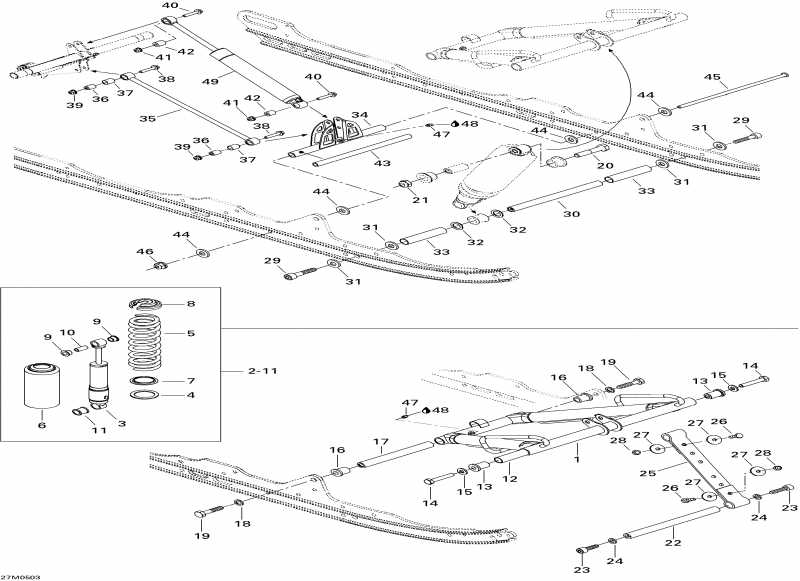 snowmobile ski-doo  GTX 380F, 2005 - Front Arm