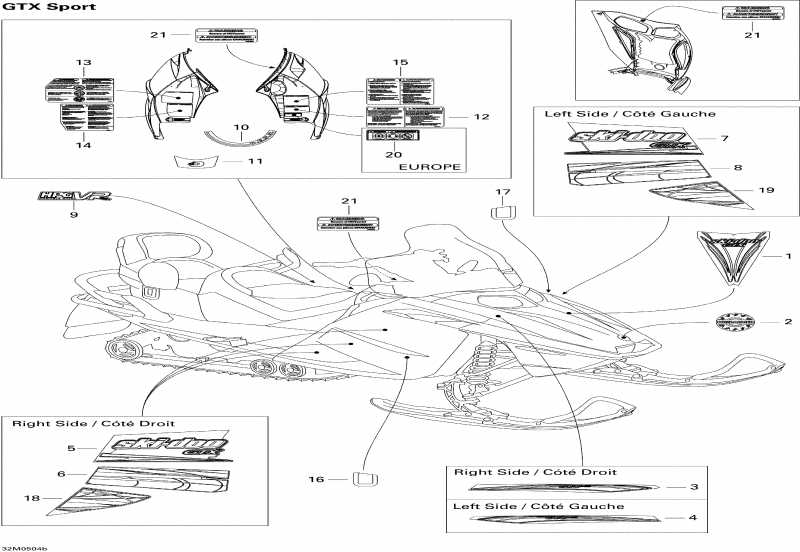  Skidoo GTX 500SS, 2005 - Decals Sport 500ss