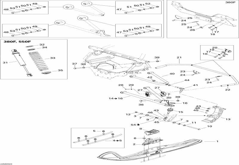snowmobile SKIDOO  GTX 550F, 2005 - Front Suspension And Ski 550f
