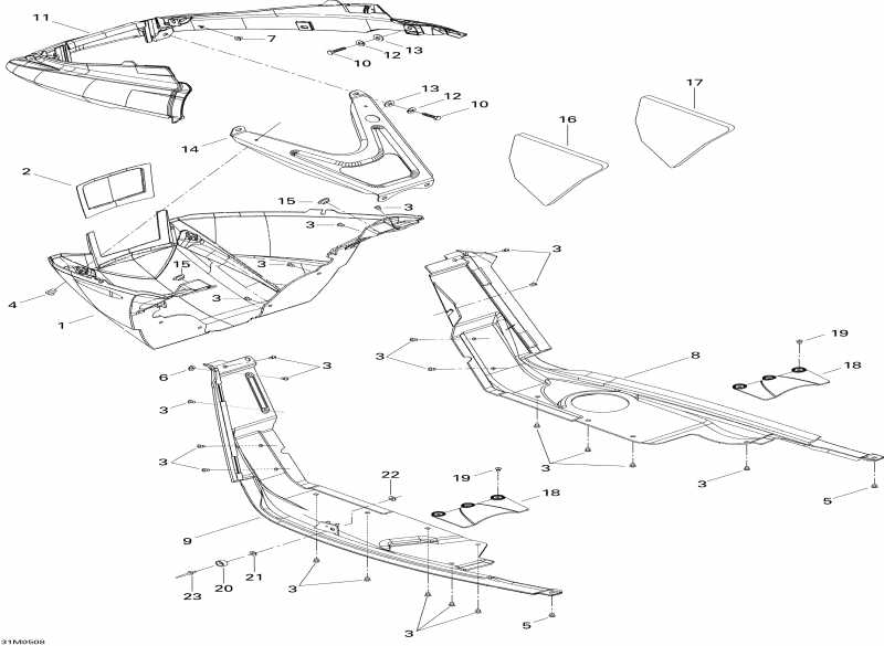 snowmobile Ski-doo GTX 600 HO SDI, 2005  - Bottom Pan