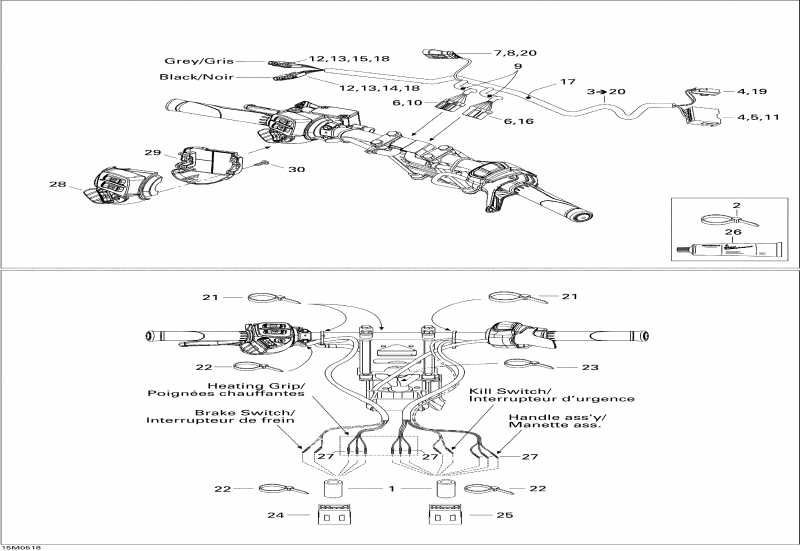 snowmobile Skidoo Mach Z 1000 SDI, 2005  - Steering Wiring Harness