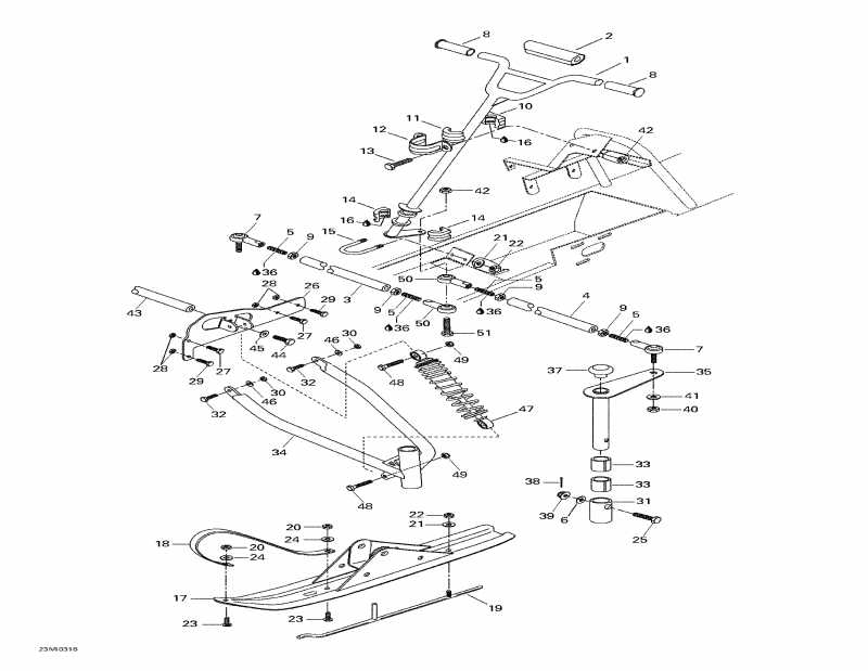 snowmobile SkiDoo - Steering System And Ski