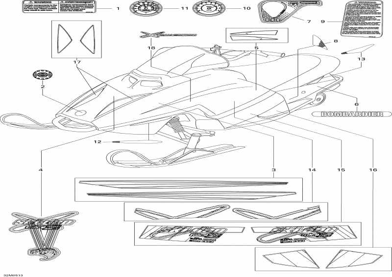 snowmobile Ski Doo  Mini Z, 2005 - Decals