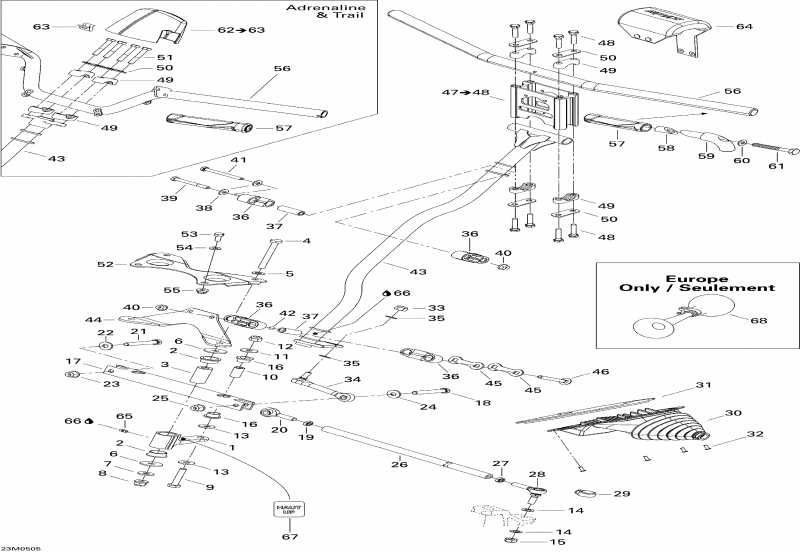 snowmobile SkiDoo - Steering System