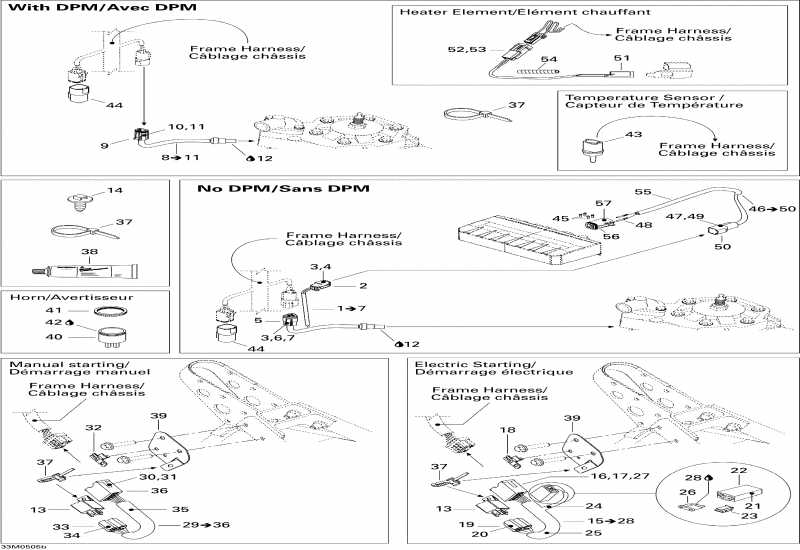 snowmobile ski-doo  MX Z 500SS Trail & Adrenaline, 2005 -  System B