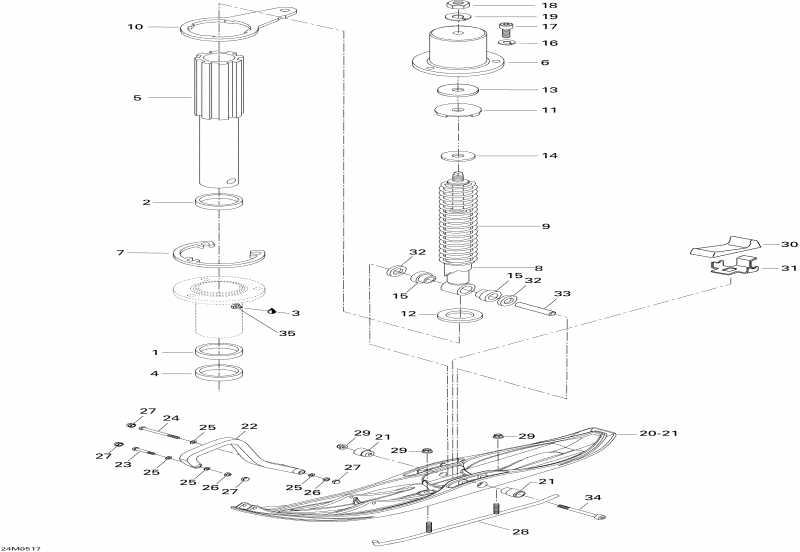 snowmobile Ski-doo Skandic LT 440F, 2005 - Front Suspension And Ski