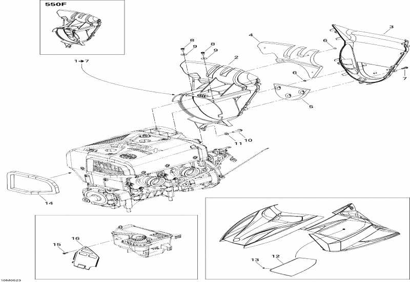 snowmobile  Summit 550F, 2005 -  System