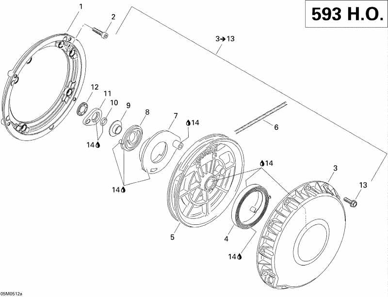  BRP SkiDoo Summit 600 HO, 2005 - Rewind Starter 593ho