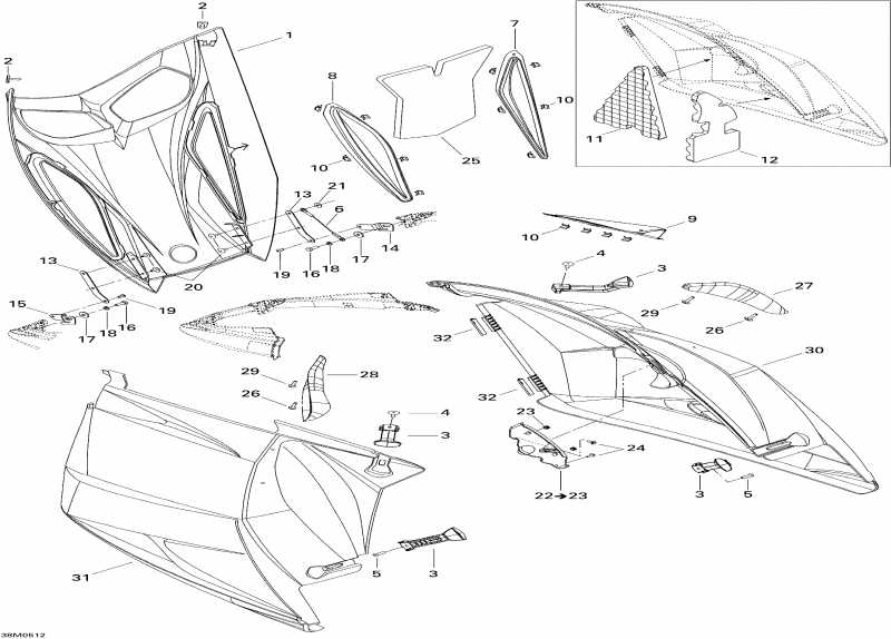  Skidoo Summit 600 HO, 2005 - Hood