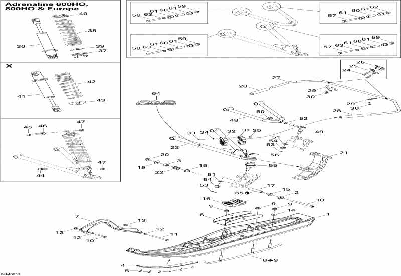   Summit 800 HO, 2005  - Front Suspension And Ski 800ho