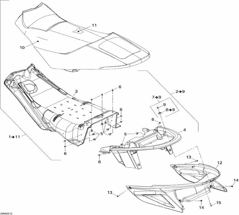 snowmobile ski-doo Summit 800 HO, 2005  - Seat