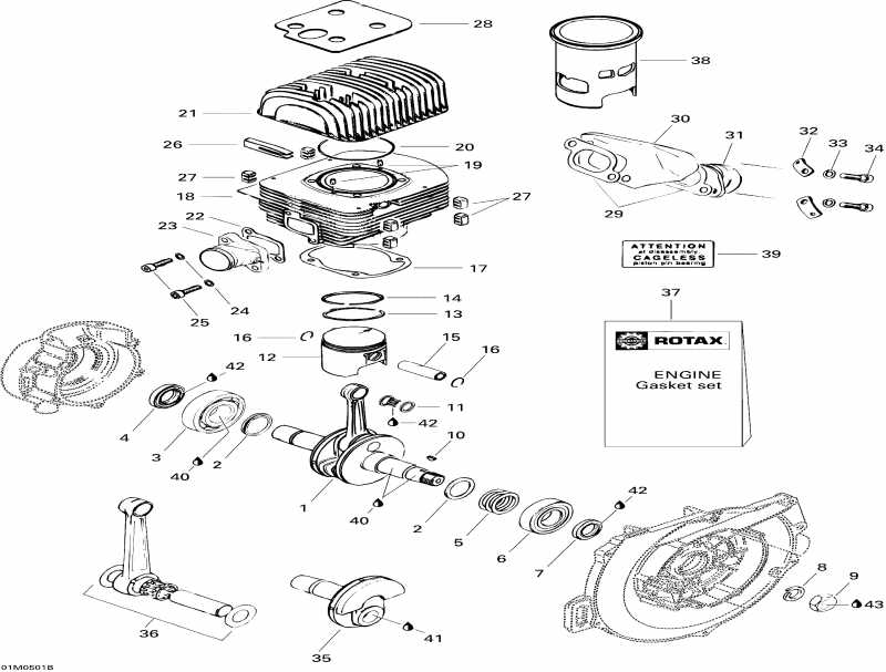  Skidoo - Crankshaft And Pistons