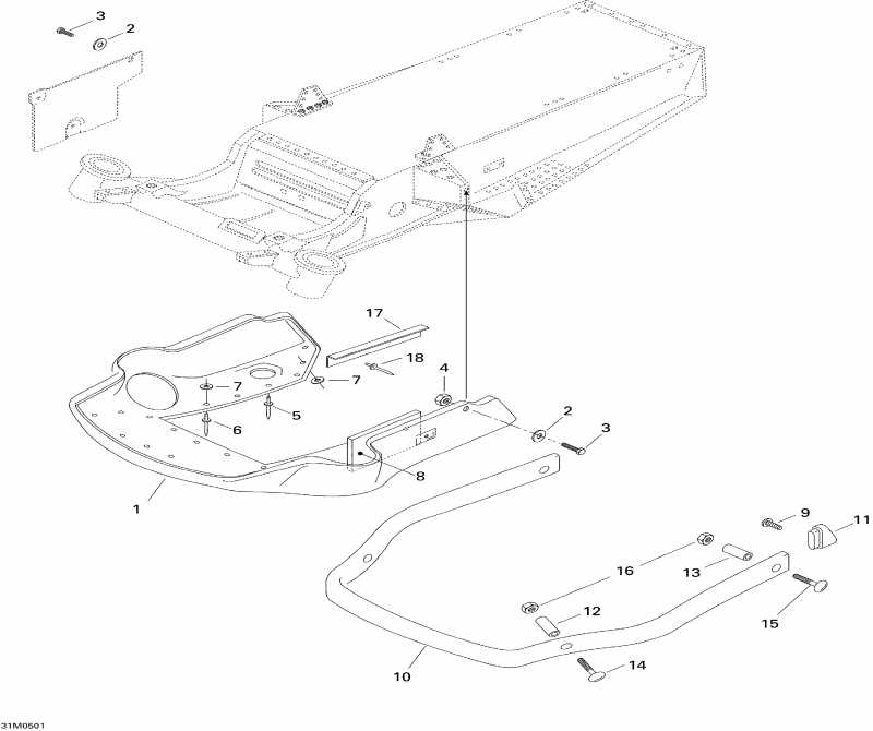 snowmobile SKIDOO Tundra R, 2005  - Bottom Pan