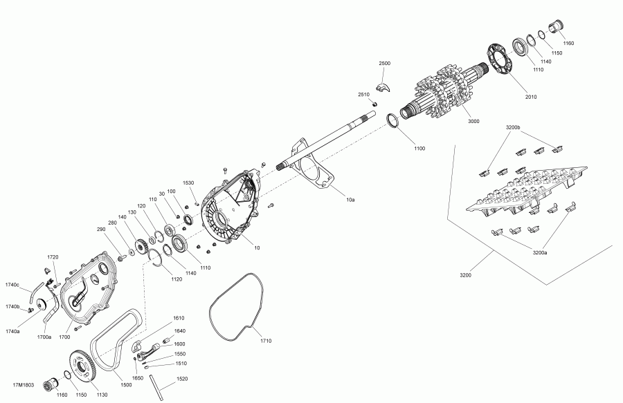 �������� Skidoo GRAND TOURING 600HO E-TEC, 2018 ������ - Drive System Gtx 600 Ho Etec