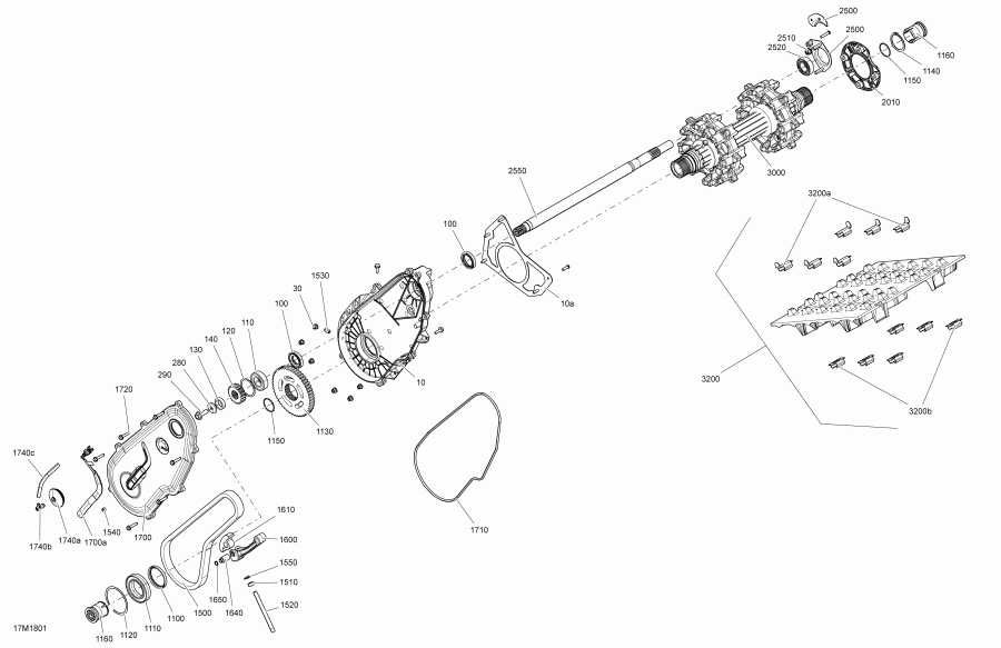 �������� Skidoo TUNDRA 550F, 2018 ������ - Drive System Tundra 550f