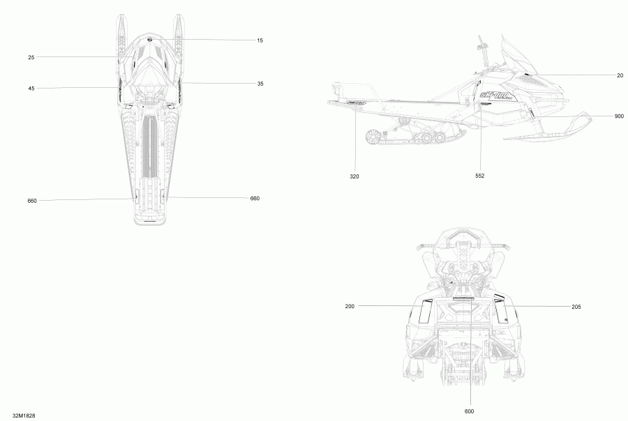 Ski-doo TUNDRA 550F, 2018  - Decals Tundra 550f Package Lt