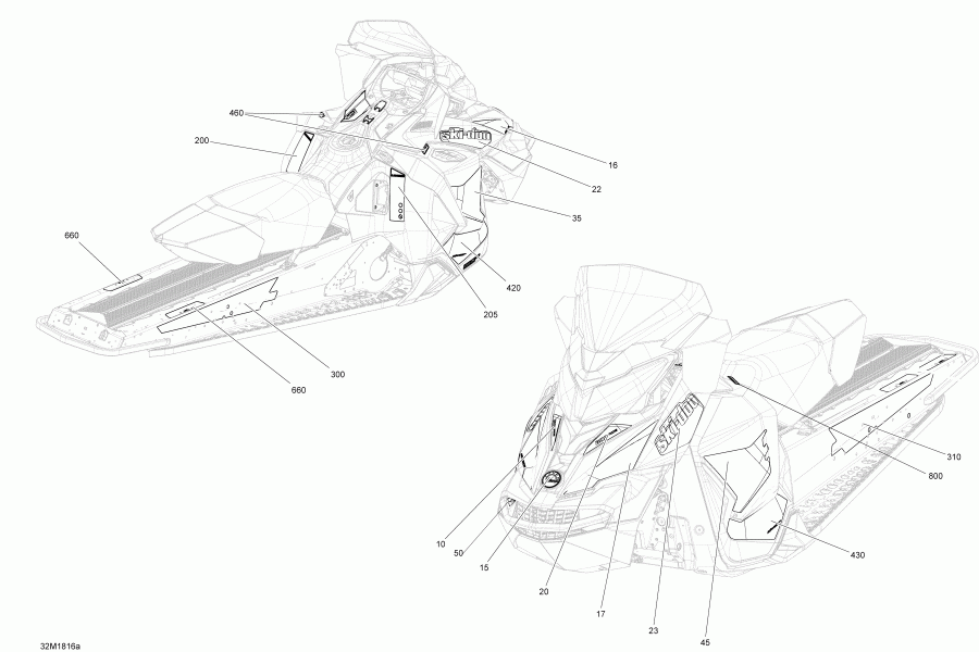 ��������  MXZ 600HO E-TEC, 2018 - Decals Mxz 600ho E-tec Package X