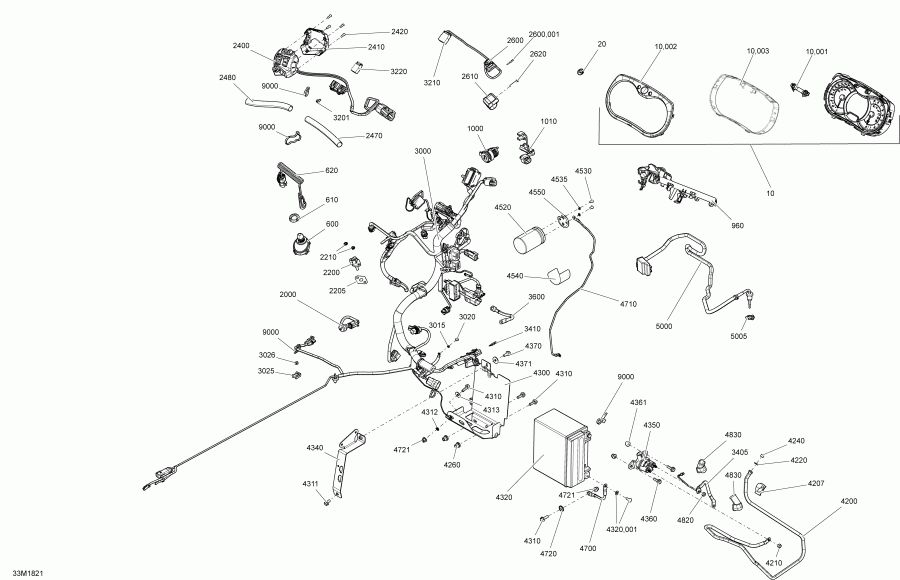 ��������  MXZ 600HO E-TEC, 2018 - Electrical System Mxz Engine 600 Ho E-tec Package X, Blizzard