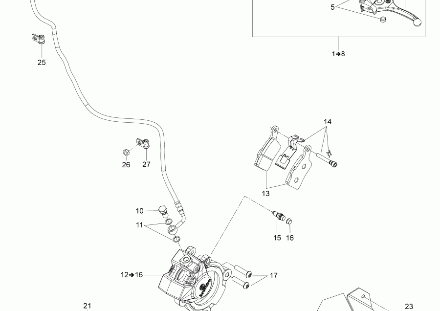 Skidoo SKANDIC 600HO E-TEC, 2018 - Brakes Tunnel 500&600