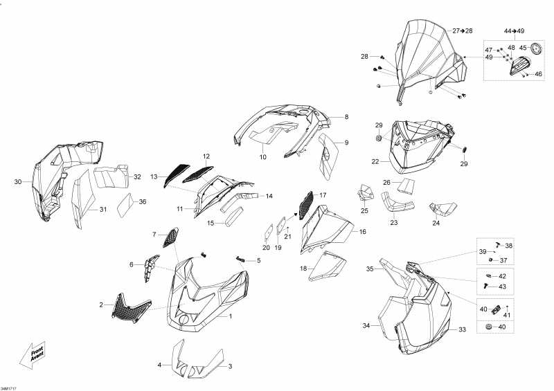 �������� Ski-doo ����������� SKANDIC 600HO E-TEC, 2018 - Hood