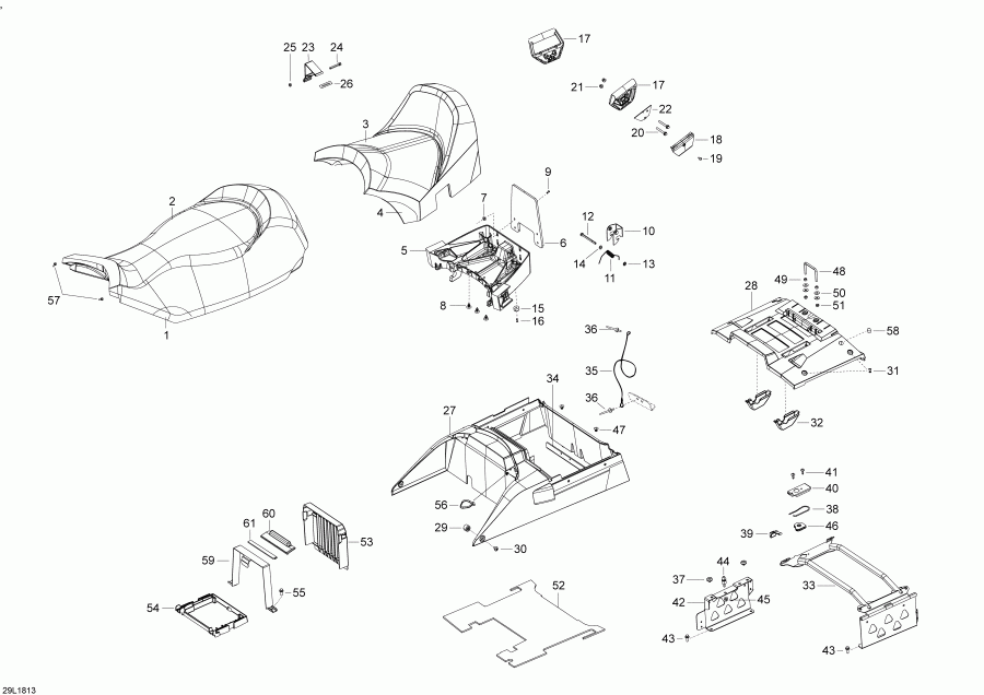 snowmobile Skidoo  SKANDIC 600 ACE, 2018 - Seat