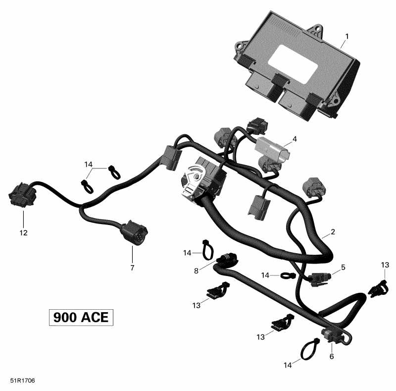   SKANDIC 900 ACE, 2018  - Engine Harness And Electronic Module 900 Ace