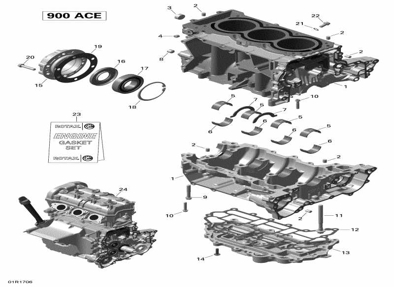 snowmobile  MXZ 900 ACE, 2018 - Crankcase 900 Ace