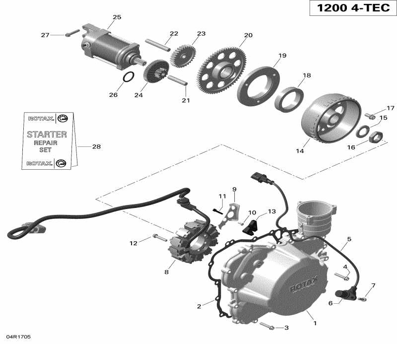snowmobile BRP RENEGADE 1200 4-TEC, 2018 - Magneto And Electric Starter 1200itc 4-tec