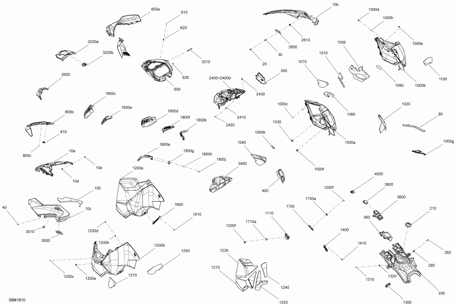  ski-doo RENEGADE 1200 4-TEC, 2018  - Hood Renegade 1200 4-tec