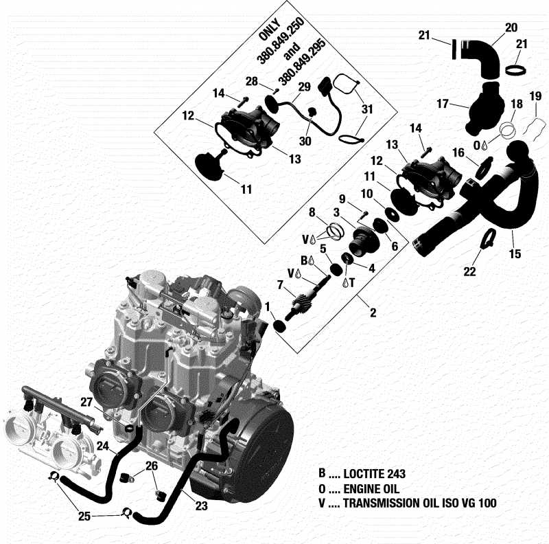 Ski Doo FREERIDE 850 E-TEC, 2018 - Engine Cooling