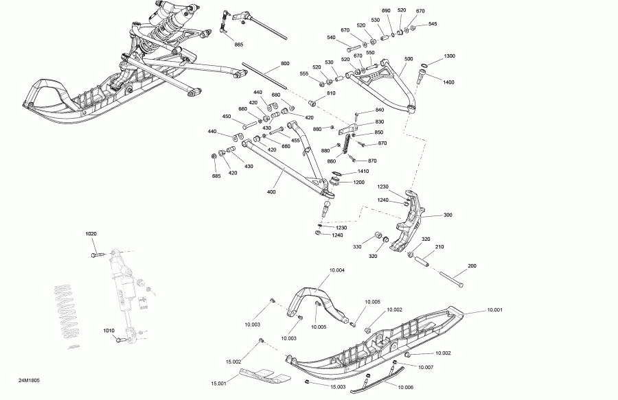 �������� Skidoo ������ FREERIDE 850 E-TEC, 2018 - Front Suspension And Ski Freeride Package 165