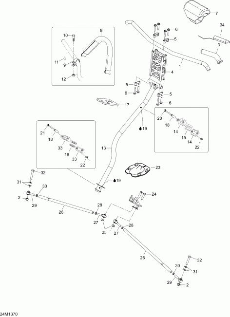  Skidoo EXPEDITION LE 600HOE, REV XU, 2013 - Steering