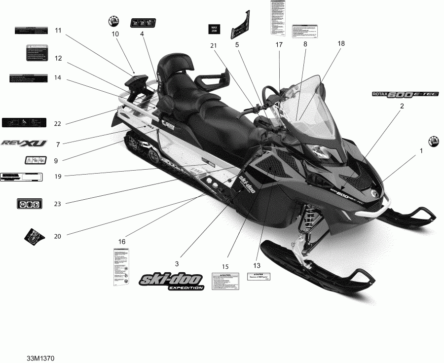 snowmobile Ski Doo EXPEDITION LE 600HOE, REV XU, 2013 - Decals