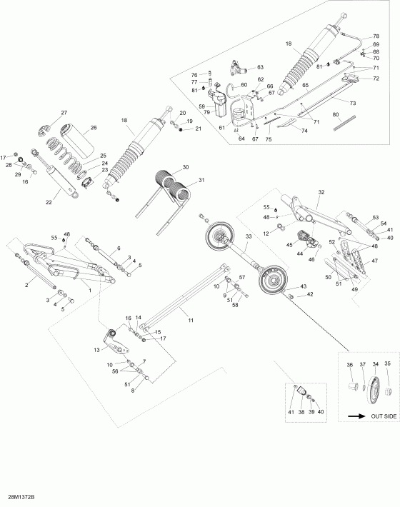 ��������  EXPEDITION SE 600HOE, REV XU, 2013 ������ - Rear Suspension