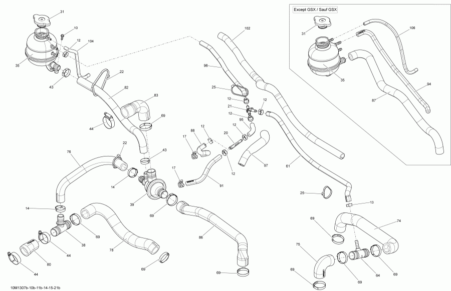 BRP ������ FREERIDE 137, 146, 154, 800RE XP, 2013 - Cooling System