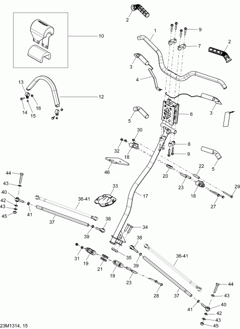 Skidoo ������ FREERIDE 137, 146, 154, 800RE XP, 2013 - Steering