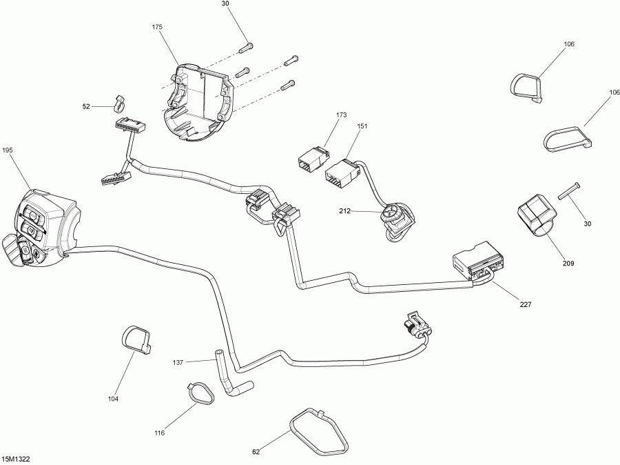 GRAND TOURING LE 600HOE XR, 2013  - Steering Wiring Harness