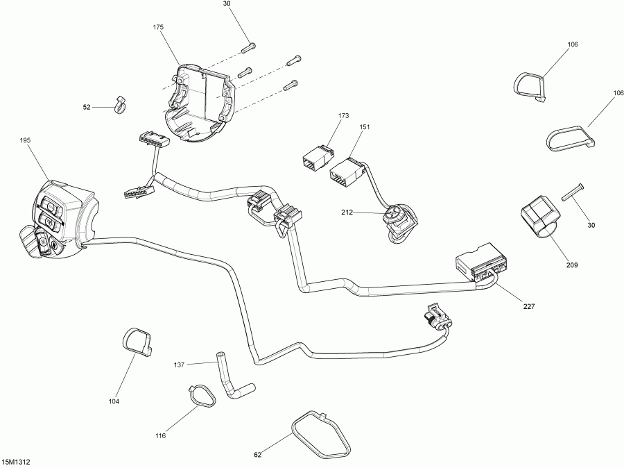   GSX LE 600HOE XP, 2013 - Steering Wiring Harness