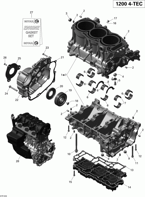  SkiDoo  GSX LE & SE 1200 XR, 2013 - Engine Block
